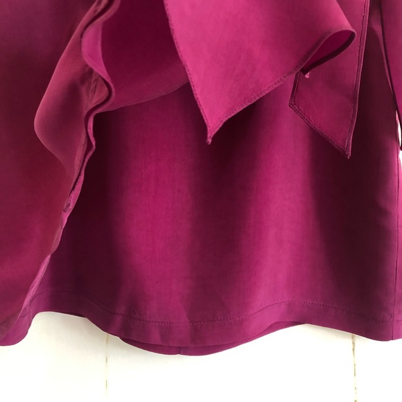 Nanette Lepore Fushia Tie Waist Mini Skirt - Picture 2 of 8